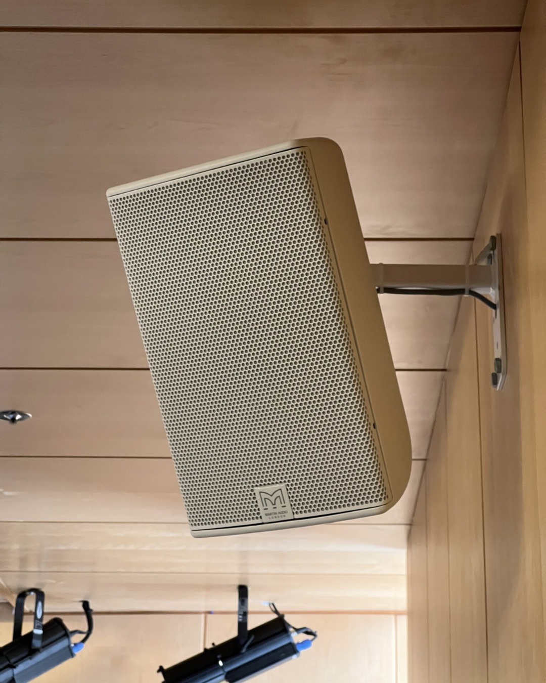 speaker suspended from ceiling